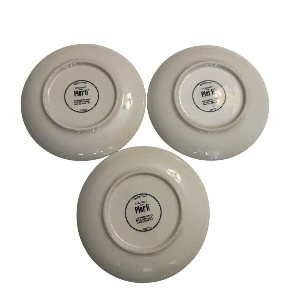 Pier 1 Imports Family Happy Nest Ironstone Bread & Butter Plates 6